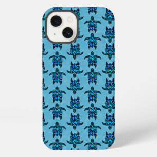 Ocean Blue Tribal Turtles iPhone 13 Case