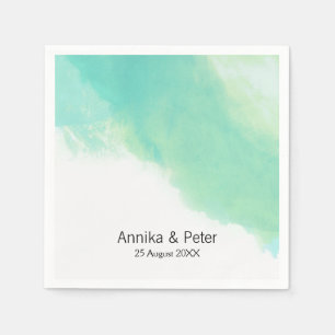 Ocean Blue Watercolor Wedding Napkin