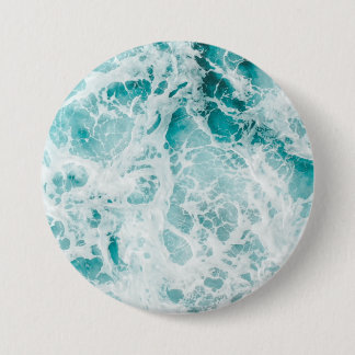 Ocean Blue Waves 3 Inch Round Button