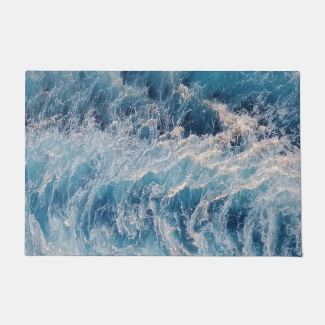 Ocean Blue Waves Doormat (Front)
