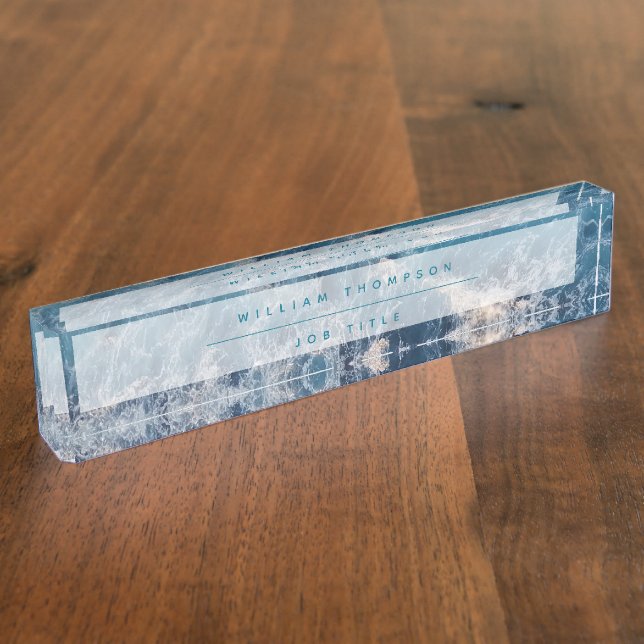 Ocean Blue Waves  Nameplate (Side)
