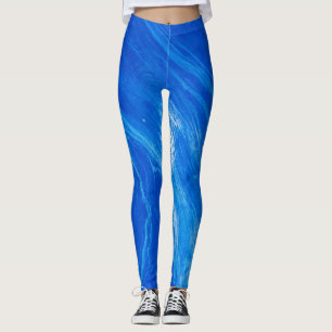 Ocean Blue Waves Summer Time Leggings