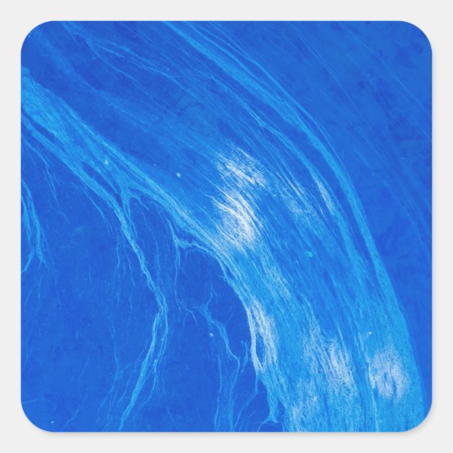 Ocean Blue Waves Summer Time Square Sticker (Front)