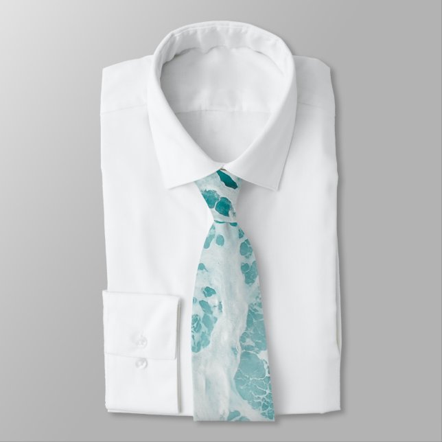 Ocean Blue Waves Tie (Tied)
