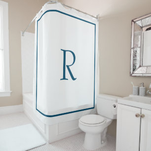 Ocean Blue White Monogram Initial Custom Name Cute