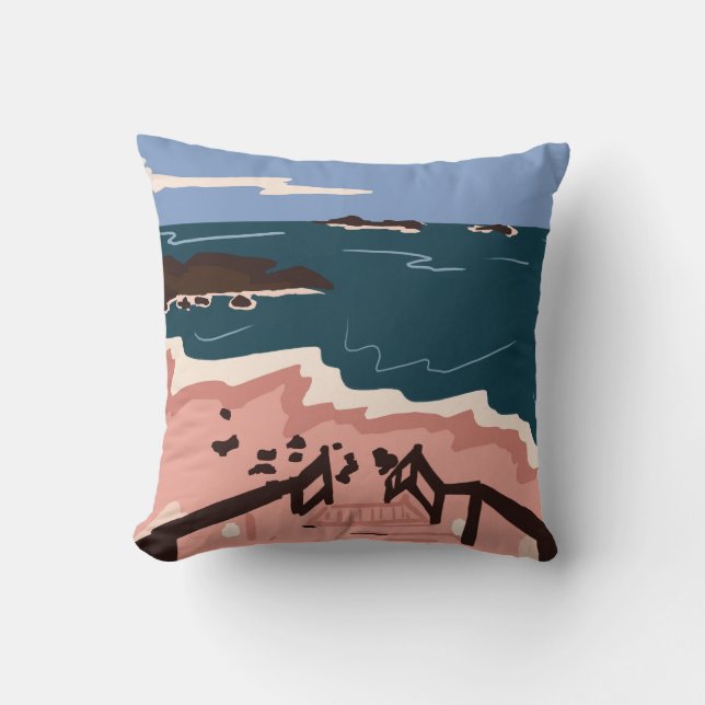 Ocean Blues Throw Pillow (Front)