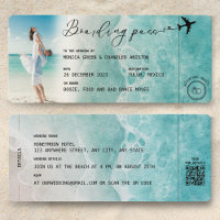Ocean Boarding Pass Destination Wedding QR code