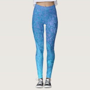 Ocean Breeze 1 Soothing Blue Abstract Leggings