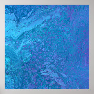 Ocean Breeze 2 Soothing Blue Abstract Poster Print