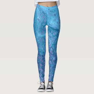 Ocean Breeze 3 Leggings Bleu Clair Violet Abstrait
