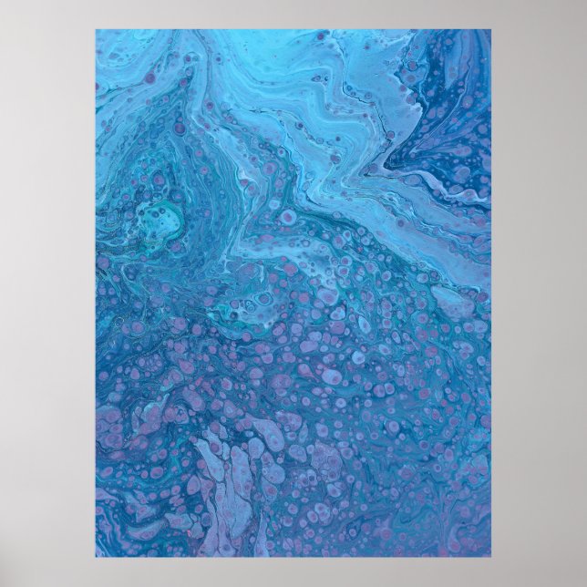 Ocean Breeze 3 Soft Blue Purple Abstract Art Print (Front)