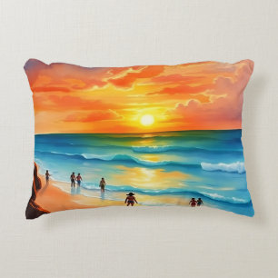 Ocean Breeze and Fiery Skies Accent Pillow