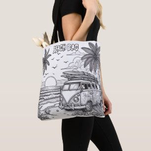 Ocean Breeze Beach Colouring  Tote Bag