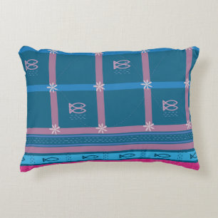 Ocean Breeze: Nautical Fish & Floral Cotton Accent Pillow