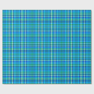 Ocean Breeze Plaid Wrapping Paper