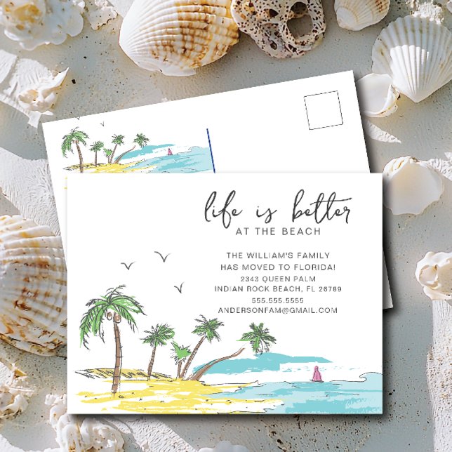 Ocean Breeze Relocation Moving Announcement Postcard (Creator Uploaded)