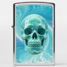 Ocean Breeze Skull Zippo Lighter