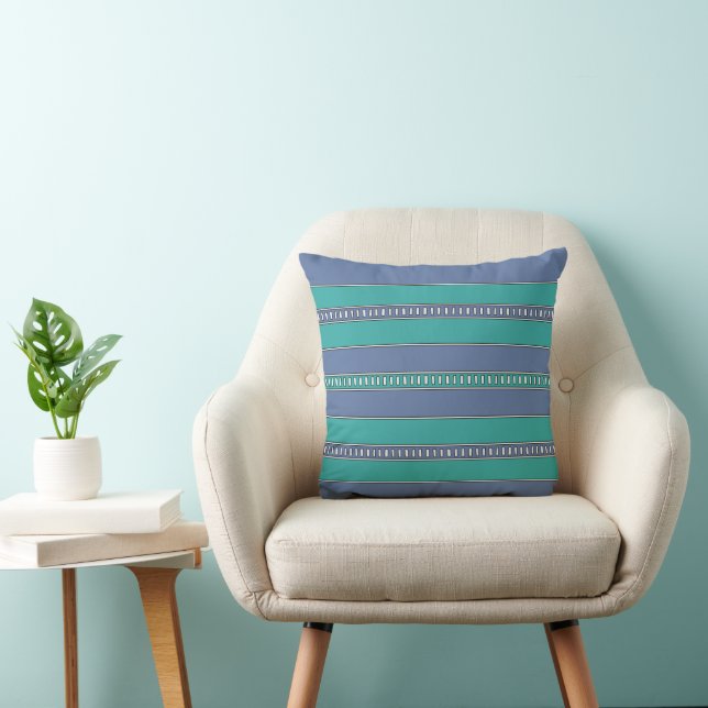 Ocean Breeze Stripes Throw Pillow (Chair)