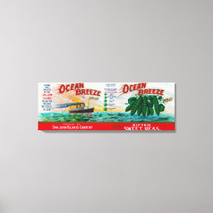 Ocean Breeze Sweet Peas Label Canvas Print