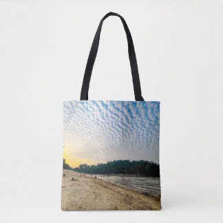 Ocean Breeze Tote Bag - Blue Skies and Beachy Wave