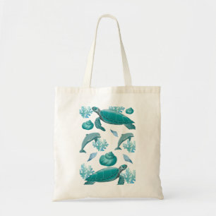 Ocean Breeze Tote Beach & Dolphin Vibes 🏖️ Bag