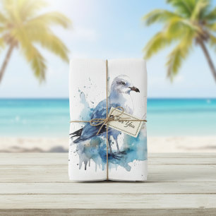 Ocean Breeze: Watercolor Seagull Kitchen Towel