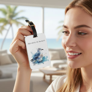 Ocean Breeze: Watercolor Seagull Luggage Tag