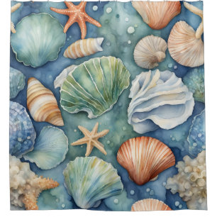 Ocean Breeze Watercolor: Seashell and Starfish