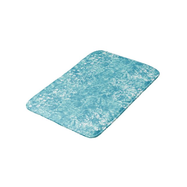 Ocean Bubbles and Currents, Blue Bath Mat (Angled)