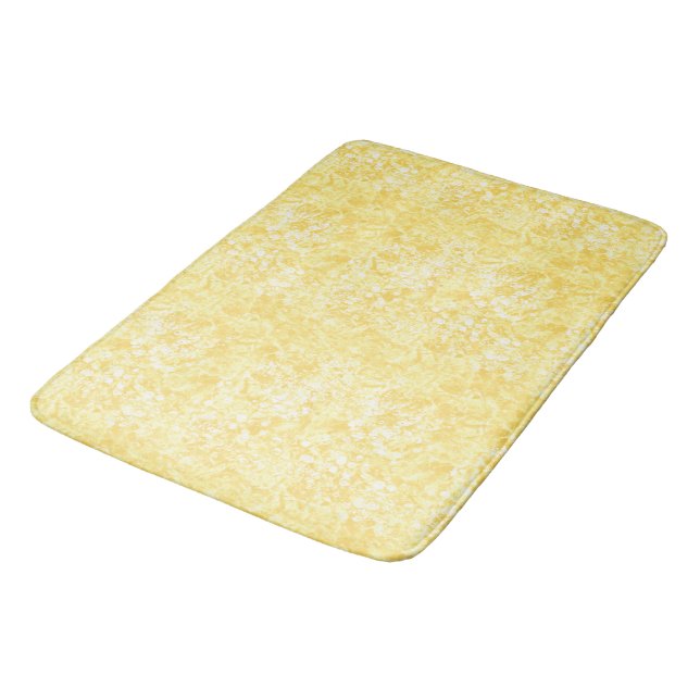 Ocean Bubbles & Currents Yellow Bath Mat (Angled)
