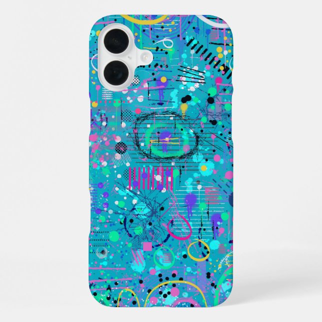 Ocean Bubbles: Maximalist Art iPhone Case (Back)