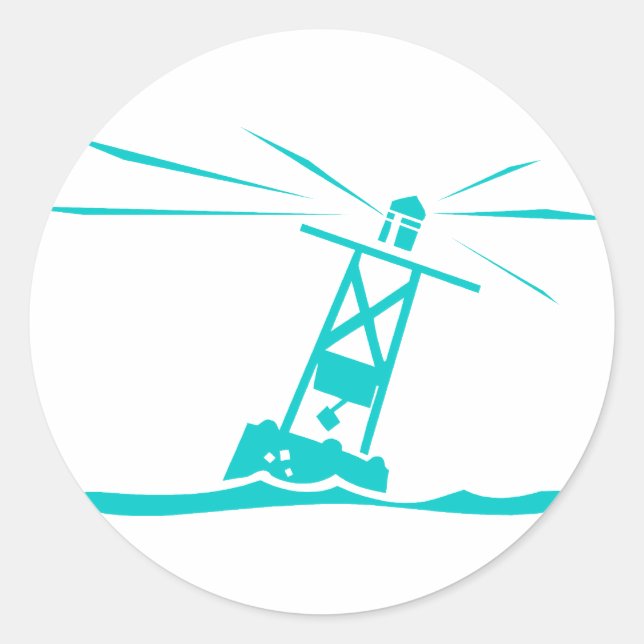 Ocean buoy classic round sticker (Front)