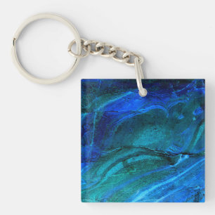 Ocean Carved Stone Keychain