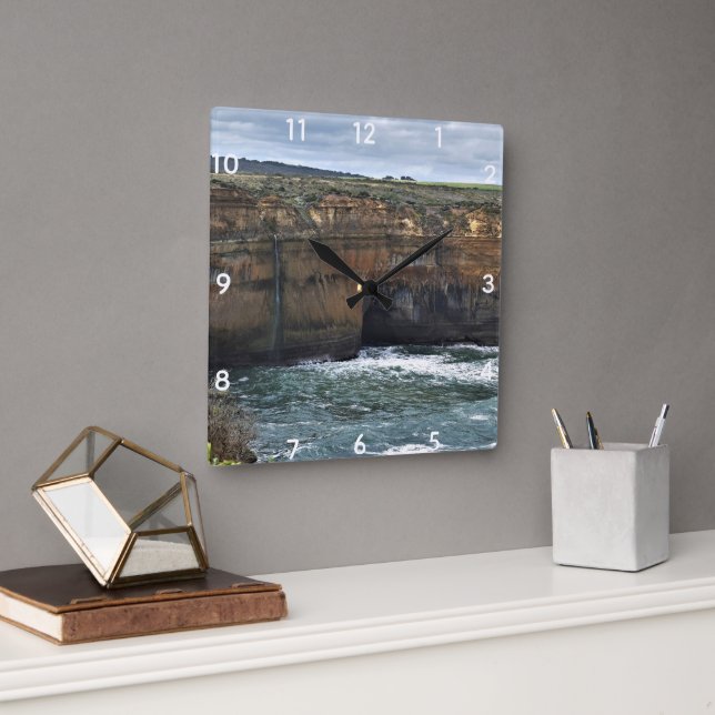 Ocean Carved Wonders Square Wall Clock (Office)