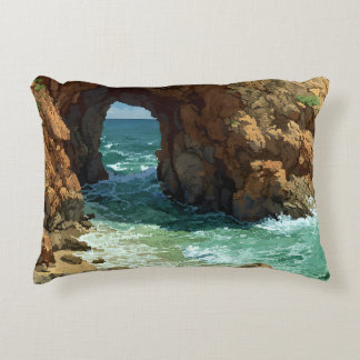 Ocean cave pixel art accent pillow