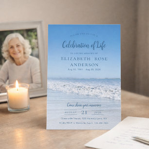 Ocean Celebration Of Life Memorial  Invitation