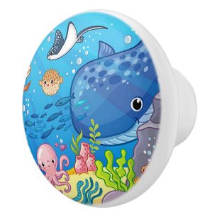 Ocean Charecter Ceramic Door Knob