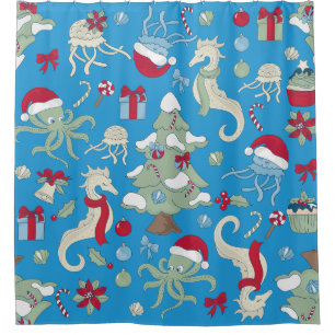 ocean christmas seahorse santa octopus jellyfish