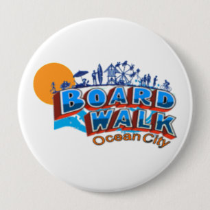 Ocean City. 4 Inch Round Button