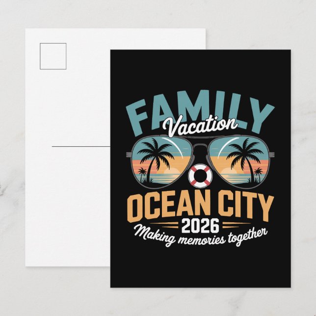 Ocean City Beach Announcement Postcard (Front/Back)