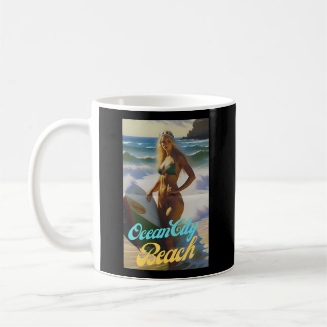 Ocean City Beach Maryland Parasdise Beautiful Coffee Mug (Left)