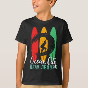 Ocean City Beach New Jersey Vintage Retro Surfing  T-Shirt