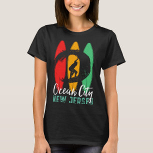 Ocean City Beach New Jersey Vintage Retro Surfing T-Shirt