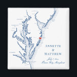 Ocean City Maryland Chesapeake Bay Map Wedding  Magnet<br><div class="desc">Quick and Easy ordering! These Ocean City,  Maryland map magnets make great Maryland beach wedding favours to include in your Ocean City destination wedding welcome bags. Move the heart by clicking "Edit Using design tool" under "Personalize". Featuring a map of Chesapeake Bay with Artwork by Coastal Map Designs</div>