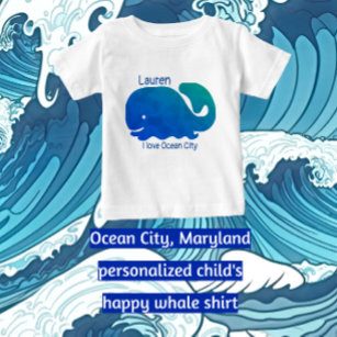 Ocean City Maryland Colourful Whale Baby T-Shirt