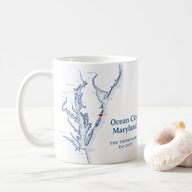 Ocean City Maryland Gift Coffee Mug (With Donut)