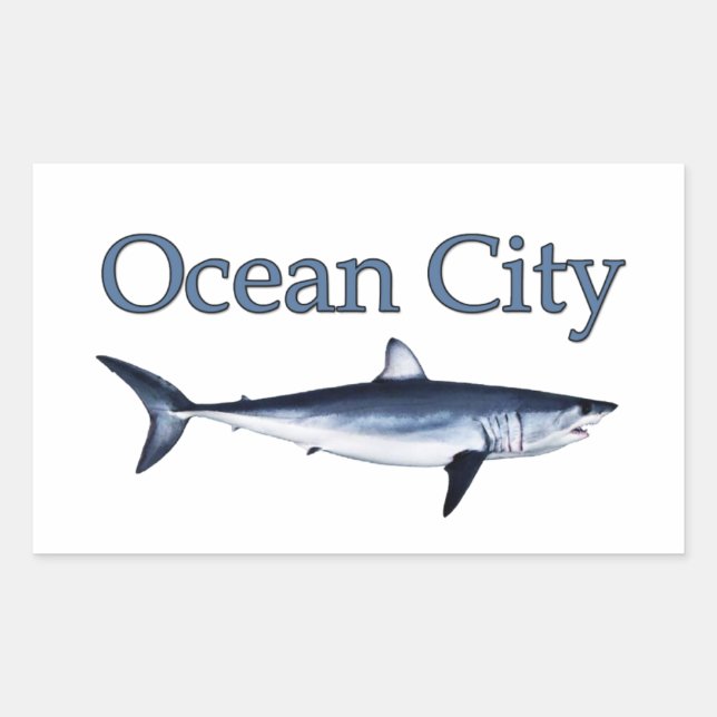 Ocean City Maryland Logo (mako shark) Sticker (Front)