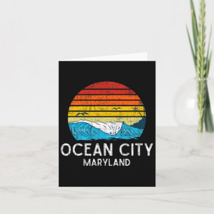 Ocean City Maryland Md Vintage Beach Ocean Family  Card