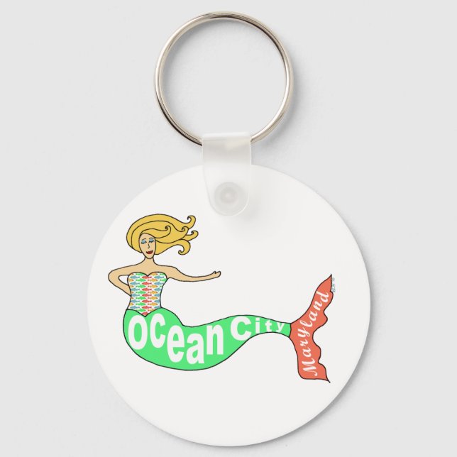 Ocean City, Maryland Mermaid Keychain (Front)