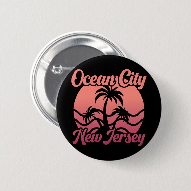 Ocean City,New Jersey 2 Inch Round Button (Front & Back)